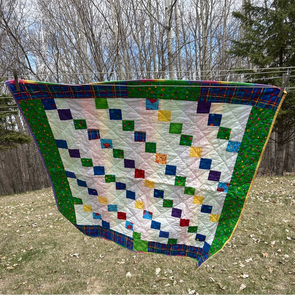 Colorful Patchwork Quilt handmade